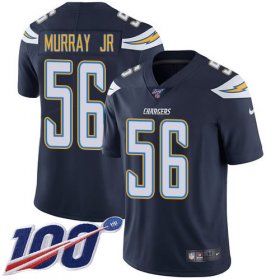 Wholesale Cheap Nike Chargers #56 Kenneth Murray Jr Navy Blue Team Color Men\'s Stitched NFL 100th Season Vapor Untouchable Limited Jersey