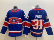 Wholesale Cheap Men's Montreal Canadiens #31 Carey Price Blue Adidas 2020-21 Alternate Authentic Player NHL Jersey
