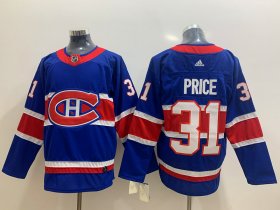 Wholesale Cheap Men\'s Montreal Canadiens #31 Carey Price Blue Adidas 2020-21 Alternate Authentic Player NHL Jersey