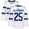 Wholesale Cheap Adidas Maple Leafs #25 James Van Riemsdyk White Authentic 2018 Stadium Series Women's Stitched NHL Jersey
