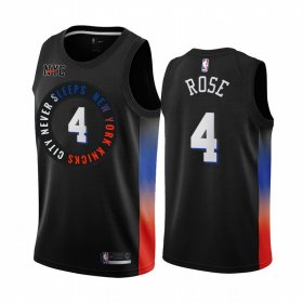 Wholesale Cheap Nike Knicks #4 Derrick Rose Black NBA Swingman 2020-21 City Edition Jersey