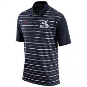 Wholesale Cheap Men's Chicago White Sox Nike Navy Dri-FIT Stripe Polo