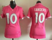 Wholesale Cheap Nike Broncos #10 Emmanuel Sanders Pink Women's Stitched NFL Elite Bubble Gum Jersey