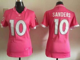 Wholesale Cheap Nike Broncos #10 Emmanuel Sanders Pink Women\'s Stitched NFL Elite Bubble Gum Jersey