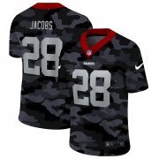 Cheap Las Vegas Raiders #28 Josh Jacobs Men's Nike 2020 Black CAMO Vapor Untouchable Limited Stitched NFL Jersey