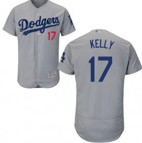 Men\'s Joe Kelly Gray Alternate Jersey - #17 Baseball Los Angeles Dodgers Flex Base
