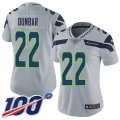 Wholesale Cheap Nike Seahawks #22 Quinton Dunbar Grey Alternate Women's Stitched NFL 100th Season Vapor Untouchable Limited Jersey