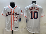 Wholesale Cheap Men's Houston Astros #10 Yuli Gurriel White Stitched MLB Flex Base Nike Jersey