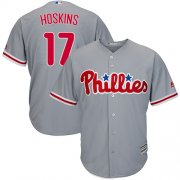 Wholesale Cheap Phillies #17 Rhys Hoskins Grey New Cool Base Stitched MLB Jersey