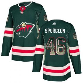 Wholesale Cheap Adidas Wild #46 Jared Spurgeon Green Home Authentic Drift Fashion Stitched NHL Jersey