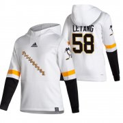 Wholesale Cheap Pittsburgh Penguins #58 Kris Letang Adidas Reverse Retro Pullover Hoodie White
