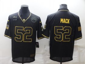 Wholesale Cheap Men\'s Los Angeles Chargers #52 Khalil Mack Black Gold Salute To Service Limited Stitched Jersey