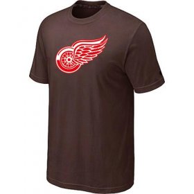 Wholesale Cheap Detroit Red Wings Big & Tall Logo Brown NHL T-Shirt