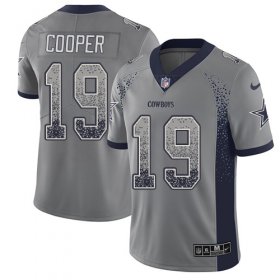 Wholesale Cheap Nike Cowboys #19 Amari Cooper Gray Men\'s Stitched NFL Limited Rush Drift Fashion Jersey