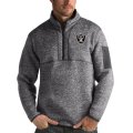 Wholesale Cheap Las Vegas Raiders Antigua Fortune Quarter-Zip Pullover Jacket Charcoal
