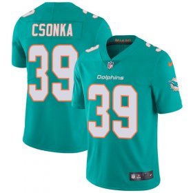 Wholesale Cheap Nike Dolphins #39 Larry Csonka Aqua Green Team Color Men\'s Stitched NFL Vapor Untouchable Limited Jersey