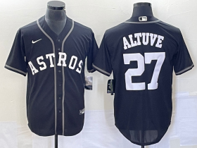 Wholesale Cheap Men\'s Houston Astros #27 Jose Altuve Black Cool Base Stitched Baseball Jersey