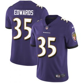 Wholesale Cheap Nike Ravens #35 Gus Edwards Purple Team Color Men\'s Stitched NFL Vapor Untouchable Limited Jersey