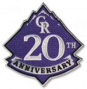 Wholesale Cheap Stitched 2013 Colorado Rockies 20th Anniversary Logo Sleeve Patch