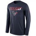 Wholesale Cheap Men's Houston Texans Nike Navy Legend Staff Practice Long Sleeves Performance T-Shirt