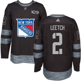 Wholesale Cheap Adidas Rangers #2 Brian Leetch Black 1917-2017 100th Anniversary Stitched NHL Jersey