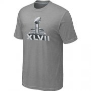 Wholesale Cheap NFL Super Bowl XLVII Logo T-Shirt Light Grey
