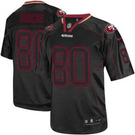 Wholesale Cheap Nike 49ers #80 Jerry Rice Lights Out Black Youth Stitched NFL Elite Jersey