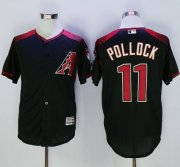 Wholesale Cheap Diamondbacks #11 A. J. Pollock Black/Brick New Cool Base Stitched MLB Jersey