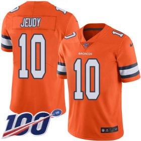 Wholesale Cheap Nike Broncos #10 Jerry Jeudy Orange Youth Stitched NFL Limited Rush 100th Season Jersey
