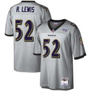 Wholesale Cheap Baltimore Ravens #52 Ray Lewis Mitchell & Ness NFL 100 Retired Player Platinum Jersey