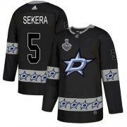 Wholesale Cheap Adidas Stars #5 Andrej Sekera Black Authentic Team Logo Fashion 2020 Stanley Cup Final Stitched NHL Jersey