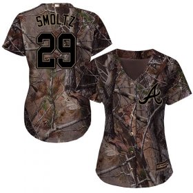 Wholesale Cheap Braves #29 John Smoltz Camo Realtree Collection Cool Base Women\'s Stitched MLB Jersey