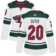 Wholesale Cheap Adidas Wild #20 Ryan Suter White Road Authentic Women's Stitched NHL Jersey
