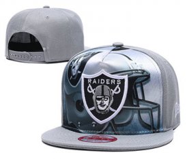 Wholesale Cheap Raiders Team Logo Gray Adjustable Leather Hat TX