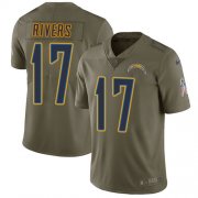Wholesale Cheap Nike Chargers #17 Philip Rivers Olive Men's Stitched NFL Limited 2017 Salute to Service Jersey