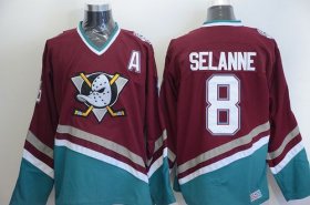 Wholesale Cheap Ducks #8 Teemu Selanne Red CCM Throwback Stitched NHL Jersey
