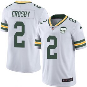 Wholesale Cheap Nike Packers #2 Mason Crosby White Men\'s 100th Season Stitched NFL Vapor Untouchable Limited Jersey