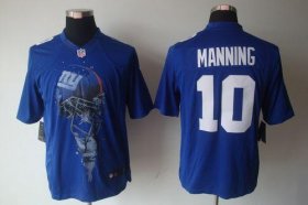 Wholesale Cheap Nike Giants #10 Eli Manning Royal Blue Team Color Men\'s Stitched NFL Helmet Tri-Blend Limited Jersey