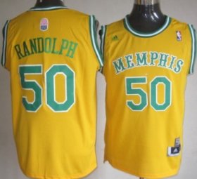 Wholesale Cheap Memphis Grizzlies #50 Zach Randolph ABA Hardwood Classic Swingman Yellow Jersey
