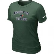 Wholesale Cheap Women's Nike Houston Texans Heart & Soul NFL T-Shirt Dark Green