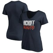 Wholesale Cheap Chicago Bears Fanatics Branded Women's Kickoff 2020 V-Neck T-Shirt Navy