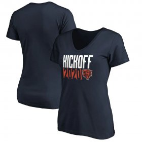 Wholesale Cheap Chicago Bears Fanatics Branded Women\'s Kickoff 2020 V-Neck T-Shirt Navy