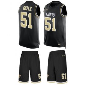 Wholesale Cheap Nike Saints #51 Cesar Ruiz Black Team Color Men\'s Stitched NFL Limited Tank Top Suit Jersey