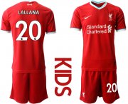 Wholesale Cheap Youth 2020-2021 club Liverpool home 20 red Soccer Jerseys