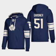 Wholesale Cheap Toronto Maple Leafs #51 Jake Gardiner Blue adidas Lace-Up Pullover Hoodie