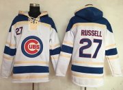 Wholesale Cheap Cubs #27 Addison Russell White Sawyer Hooded Sweatshirt MLB Hoodie