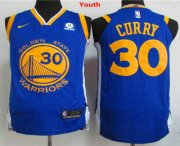 Cheap Youth Golden State Warriors #30 Stephen Curry Royal Blue 2017-2018 Nike Swingman Rakuten Stitched NBA Jersey