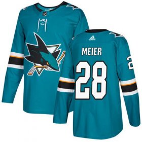 Wholesale Cheap Adidas Sharks #28 Timo Meier Teal Home Authentic Stitched NHL Jersey