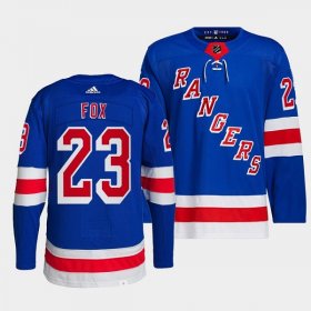 Wholesale Cheap Men\'s New York Rangers #23 Adam Fox Royal Stitched Adidas Jersey