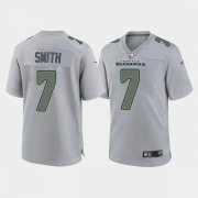 Wholesale Cheap Men's Seattle Seahawks #7 Geno Smith Gray Atmosphere Fashion Stitched Game Jersey